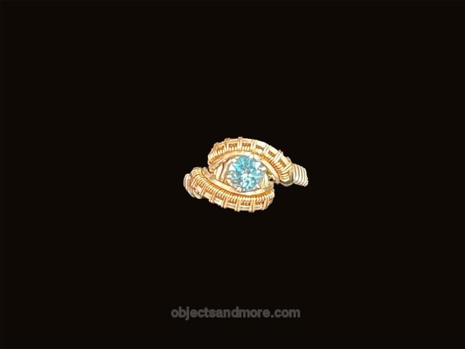 Blue Topaz Petite Pulse Ring 00000498 by RYAN EURE